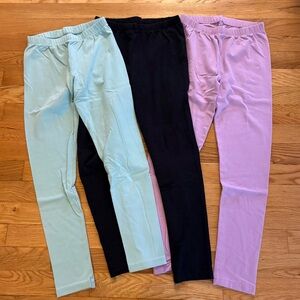 Jumping Beans size 10 set of 3 leggings black purple blue unworn